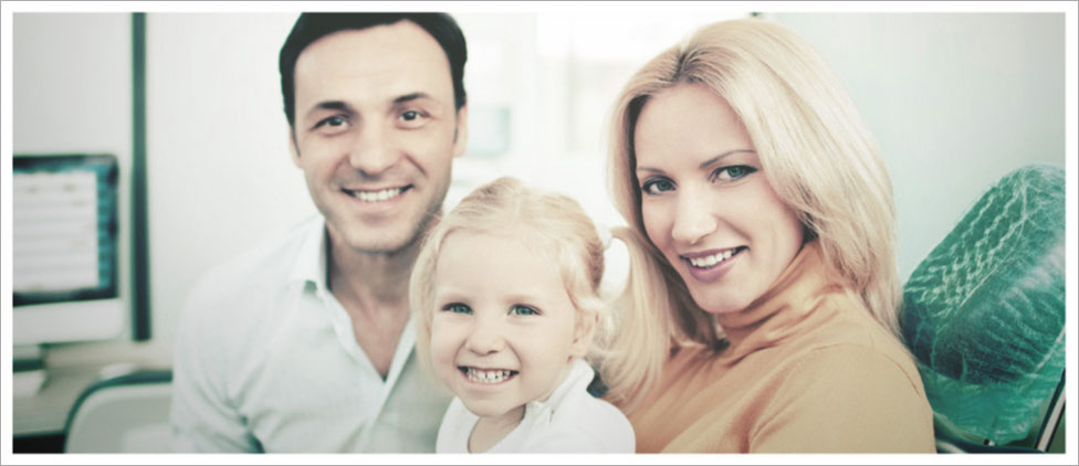 Smiling and happy family
